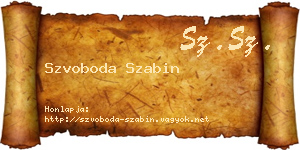 Szvoboda Szabin névjegykártya